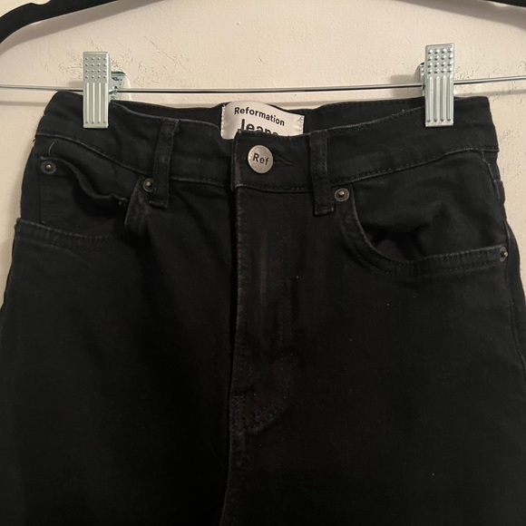 Reformation Liza Ultra High Rise Slim Straight Cropped Jeans - Picture 3 of 6